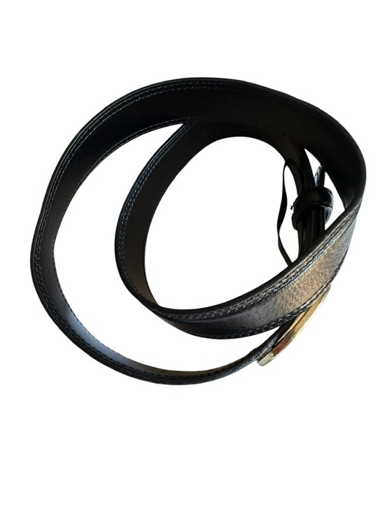 Authentic GUCCI Black Leather Belt With Gold G Logo Buckle Size 90 36 main image 9